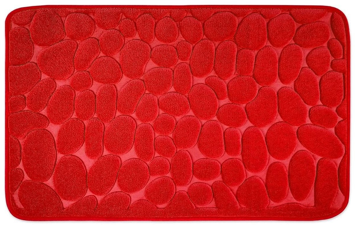 Omgoods Geheugenschuim Badmat Rood, Antislip en Machinewasbaar