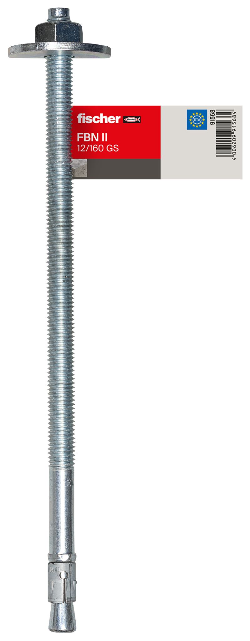 fischer Deutschland Vertriebs GmbH fischer Bolzenanker FBN II 12/160 großer Scheibe E Einzelpreisauszeichnung 091568