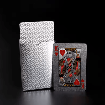 Uplift Curations Cool Black & Gold Waterproof Playing Cards Game Gift Deck For Christmas, Halloween & Thanksgiving silvery Plaid
