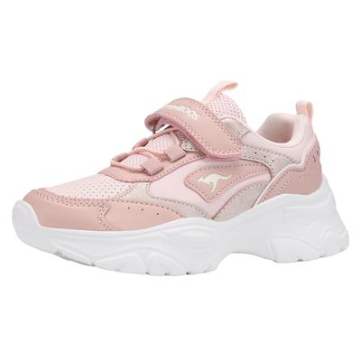 Sneaker KANGAROOS "K-GU RISER EV", Mädchen, Gr. 40, atmungsaktiv, rosa (transcendent pink, frost pink), Synthetik, Schuhe Sneaker, mit Klettverschluss