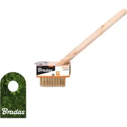 Drahtbürste zum Reinigen von Pflastersteinfugen, Schaber mit Holzstiel 30 cm Bradas KT-CX18