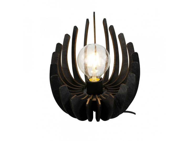 Lampe à poser en lamelles de bois