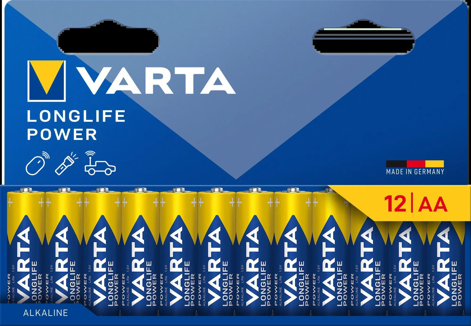 Varta Alkaline batterij LONGLIFE POWER Mignon AA, 12 stuks