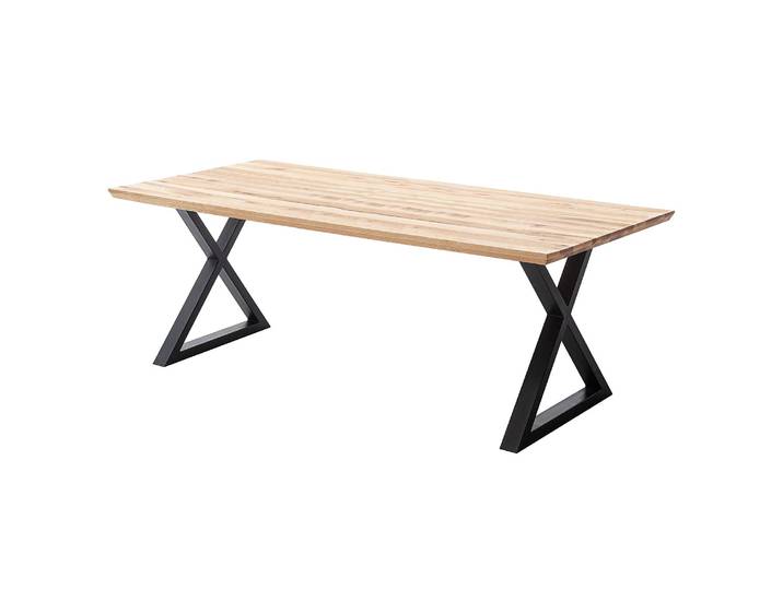 Massiver Esstisch Woodham 200 x 100cm Braun X-Form