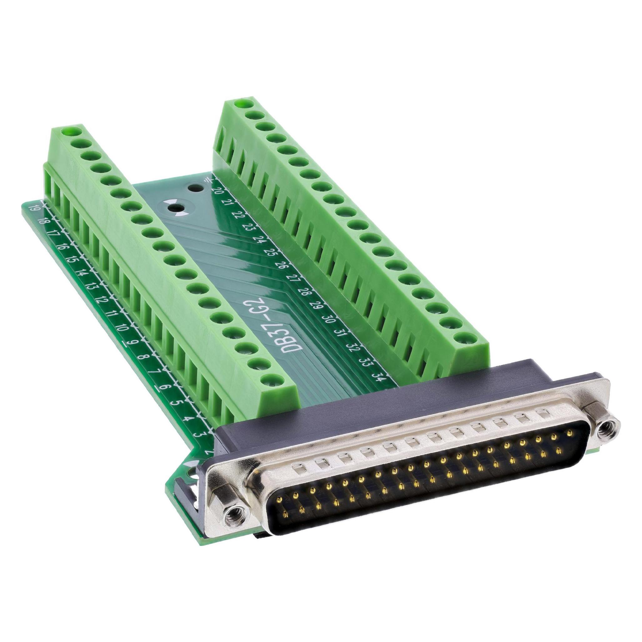 InLine D-Sub 37 Terminalblock, Stecker, 2-reihig, Schraubklemme, seitlich (92502J)