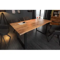 riess-ambiente Esstisch MAMMUT - Massivholz180cm Wild-Akazie Baumkante Industrial Design 2,6cm Tischplatte