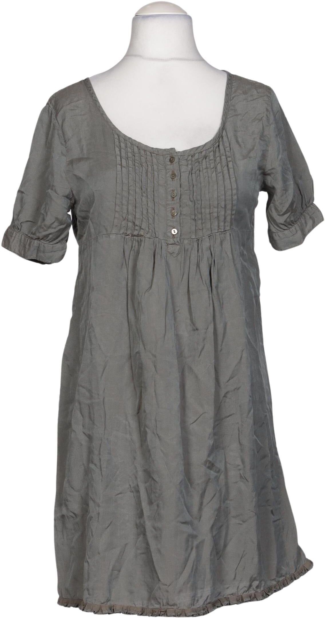Mandala Damen Bluse, Grau, Gr. M, Seide / Baumwolle - Second Hand