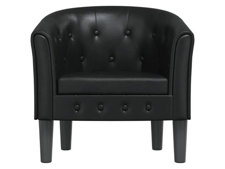 Fauteuil simple/Chaise cabriolet - CLOUD - noir similicuir f194
