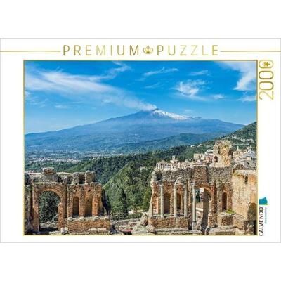 CALVENDO Puzzle Taormina in Sizilien | 2000 Teile Lege-Größe 90x67cm Foto-Puzzle für glückliche Stunden