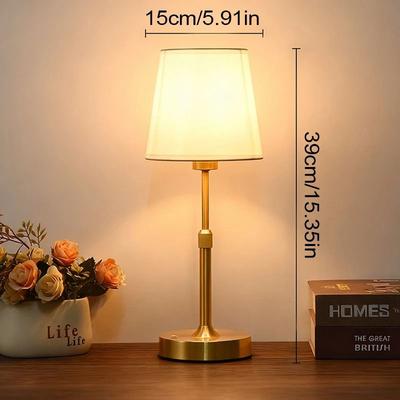 Uplifted Finds Fabric Touch Table Lamp Rechargeable Bedside Desk Light With Replaceable Bulb For Hotel Room a1 Retractable