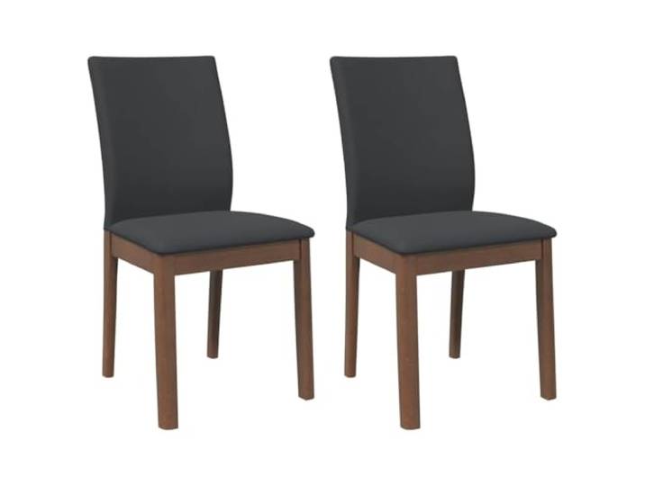 NKOPPFG Esszimmerstühle mit Kissen 2 STK. Braun Massivholz Gummibaum Ergonomische Rückenlehne, zeitloses Design, dichter Maserung, stoßfest, langlebig, vielseitig