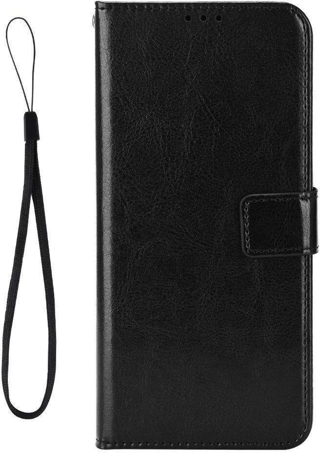 HMD Fusion / Fusion X1 - EIDERWOOD Kunstlæder Flip Cover m. Strop - Sort