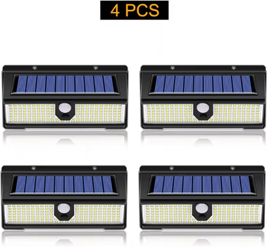 Inspire Curations 190 LED Solar Motion Sensor Wall Light 4 Mode Waterproof Outdoor Security Lamp 4pcs