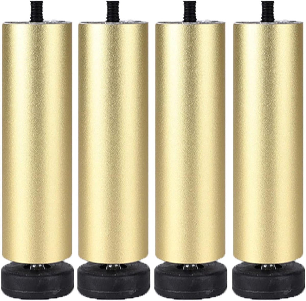 Set van 4 goudkleurige meubelpoten, in hoogte verstelbaar, 10 cm