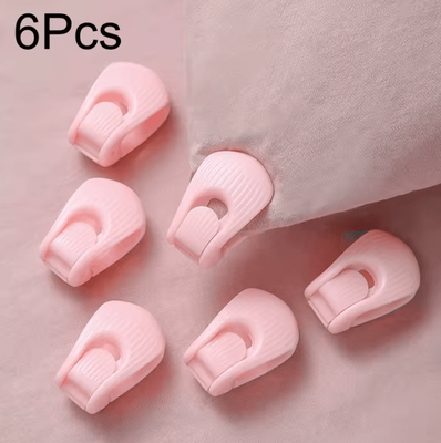 Inspire Curations 6Pcs Anti Slip Duvet Cover Clips And Quilt Fasteners pink 6pcs