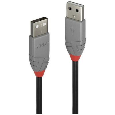 LINDY USB-Kabel USB 2.0 USB-A Stecker, USB-A Stecker 3.00 m Schwarz, Grau 36694