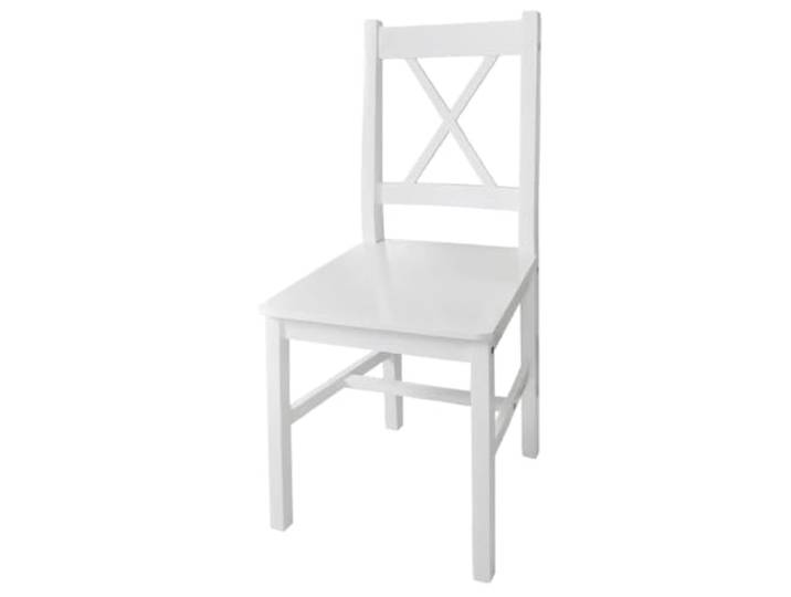 NKOPPFG Esszimmerstühle 4 STK. Weiß Kiefernholz Massives Kiefernholz, ergonomisches Design, leichte Reinigung, max. 110 kg, Esszimmer oder Küche