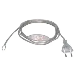 Kopp 140310090 Euro Zuleitung mit Schalter 2m transparent