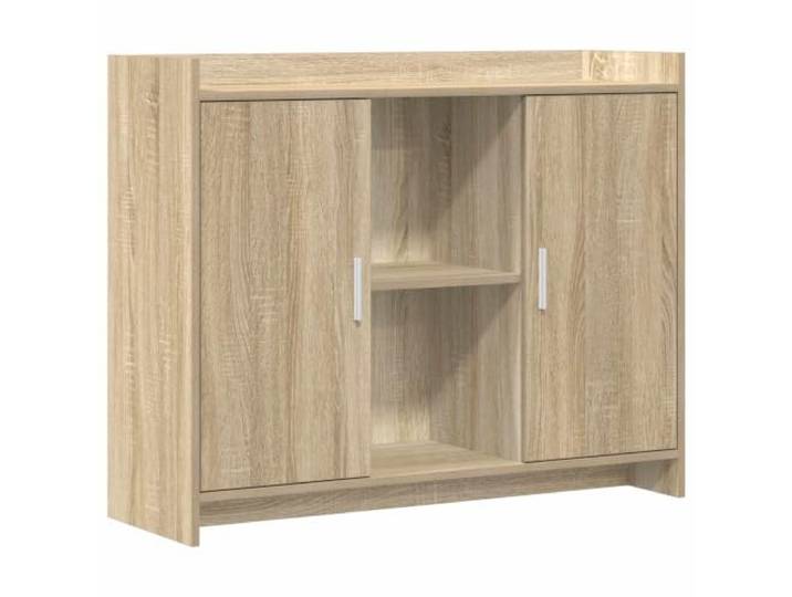 TEKGHUT Sideboard 98,5 x 33 x 80 cm Holzwerkstoff Mit Türen Metallstangengriffe, rechteckige Form, minimalistischer Stil, Esszimmer, Wohnzimmer, Flure, Schlafzimmer, pflegeleicht