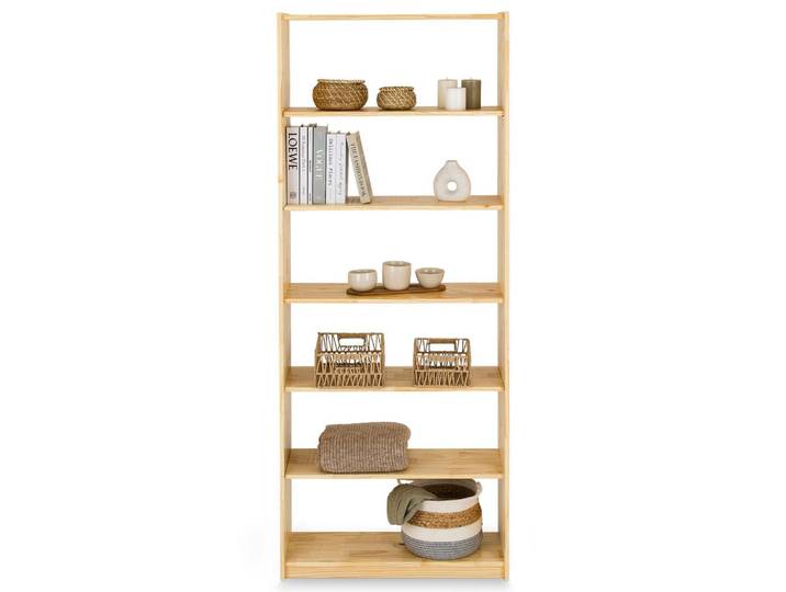 Idimex Standregal Standregal natur, Naturfarben, Holz, Kiefer, Vintage, 80x200x30 cm, Wohnzimmer, Regale, Bücherregale
