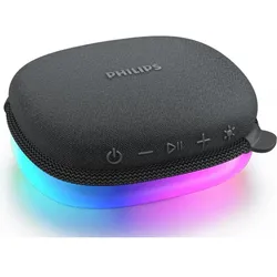 Philips Bluetooth-Lautsprecher mit Beleuchtung TAS2307BK/00 (7 h), Bluetooth Lautsprecher, Schwarz