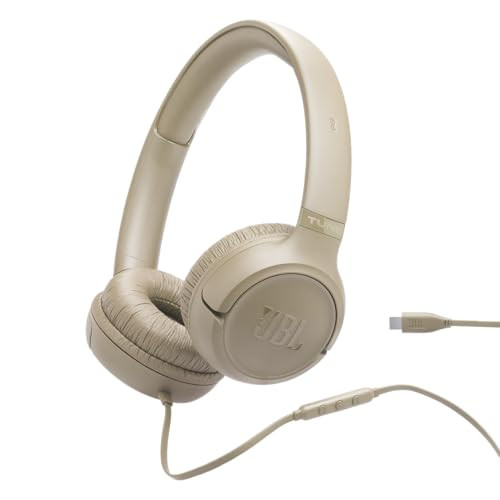 JBL Tune 530C Comfort Fit Bedrade On-Ear Koptelefoon met Microfoon, Beige