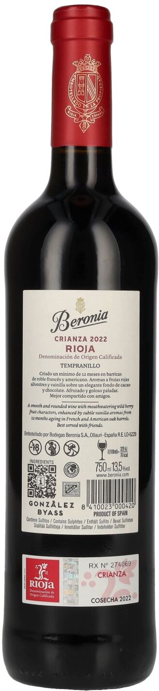 Beronia Crianza Rioja DOC 2022 13,5% Vol. 0,75l