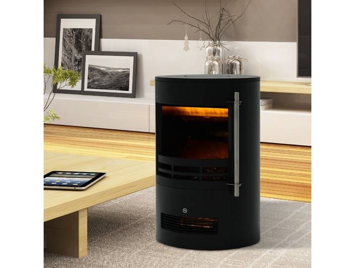 HOMCOM LED Cheminée Électrique Cheminée Murale Cheminée sur Pied avec Effet de Flamme 900/2000W 41x41x64,5cm