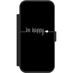 Nivocase Klapphülle für Apple iPhone Air Handyhülle aus Kunst Leder NIVOflip schwarz Glück Sprüche (Apple iPhone Air), Smartphone Hülle, Schwarz