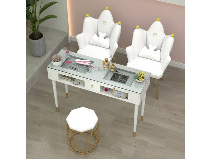 Table à ongles professionnelle tiroirs affichage De luxe Tables De manucure équipement Design Mesa De manucure Salon ameublement