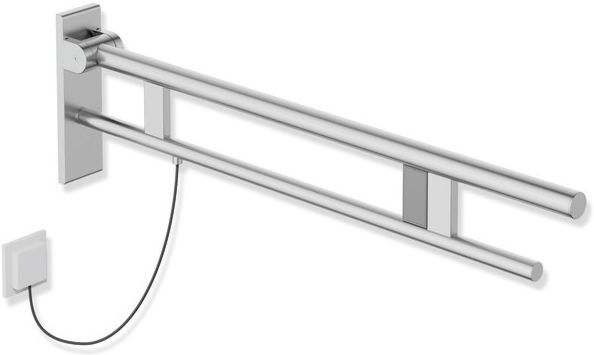 Hewi System 900 Stützklappgriff 900.50.206XA Ausladung 900 mm, Edelstahl matt geschliffen, rechts, E-Spülauslösung