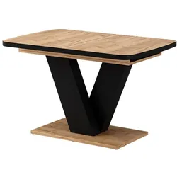 Vicco, Esstisch, Esstisch Fenaro, Schwarz/Goldkraft Eiche/Goldkraft Eiche, 120 x 80 cm ausziehbar (120 x 120 x 77.40 cm)