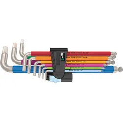 Wera 3950/9 Hex-Plus Multicolour Imperial Stainless 1, Winkelschlüsselsatz, zöllig, Edelstahl, 9-tlg - 05022860001