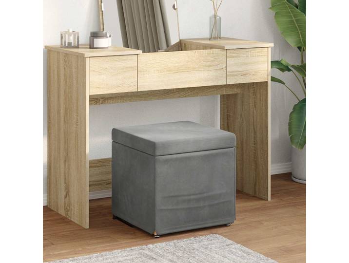 vidaXL Hocker Dunkelgrau 41 x 41 x 40 cm Samt und Engineering Holz