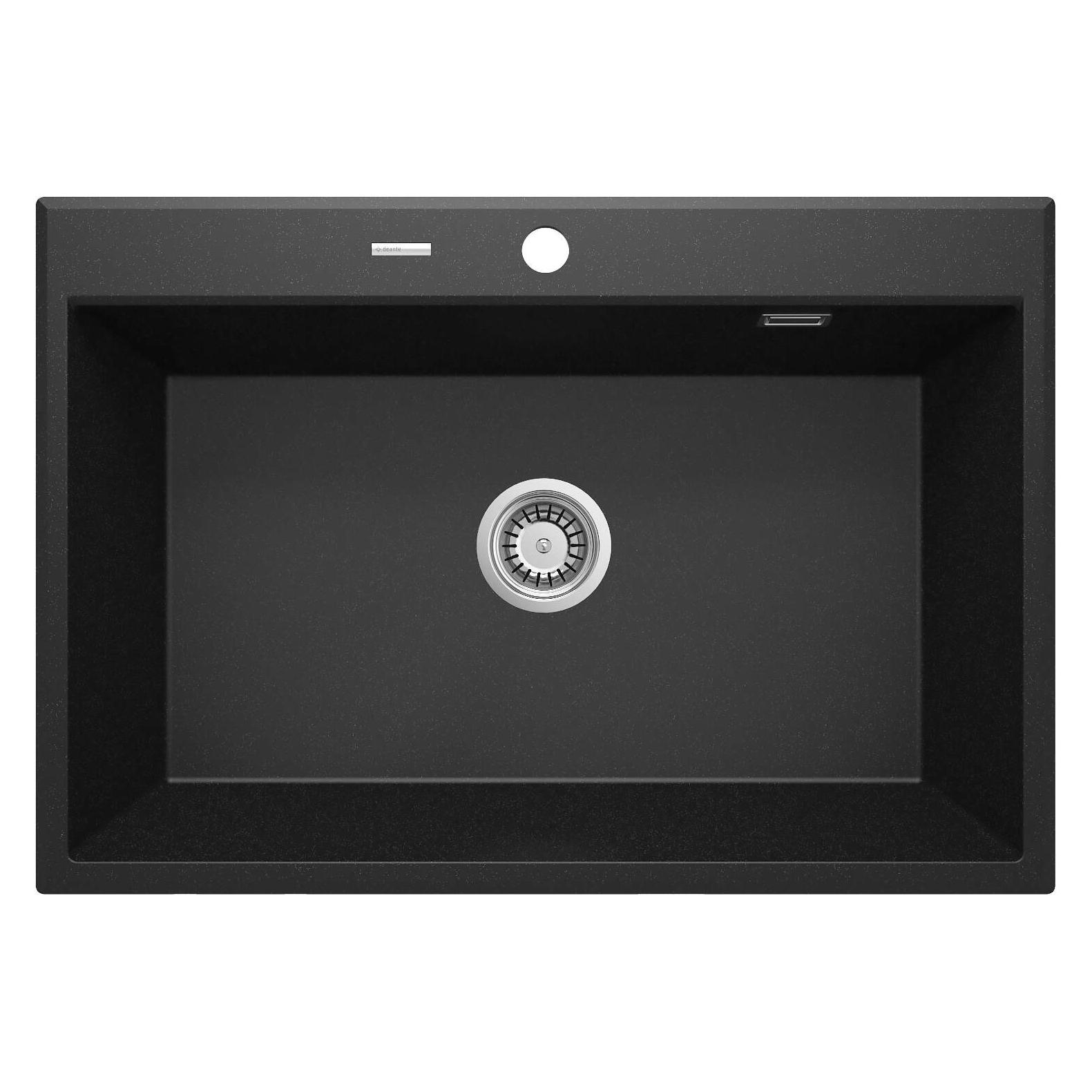 Deante Granitspüle mit 1 Becken (Einbauspüle mit Abtropffläche, 82 cm) (ZQE_G103)