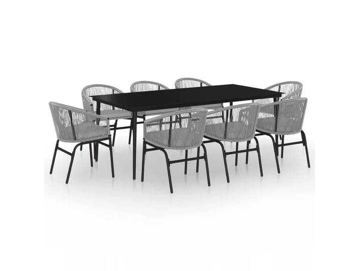 VidaXL - Garten-essgruppe pvc, One Size, Grau