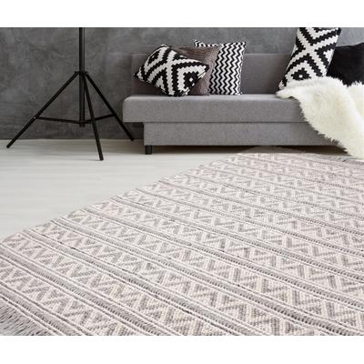 Teppich KAYOOM "Natura 410", beige (natur, silber), B:120cm H:20mm L:170cm, Wolle, Teppiche, Teppich, Besonders hochwertige, handgearbeitete Qualität