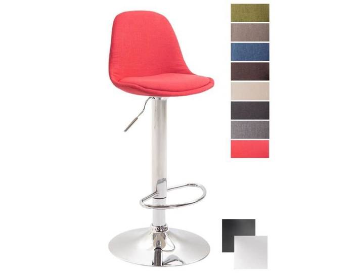 Tabouret de bar design Kiel - CLP - Réglable en hauteur - Tissu - Rouge