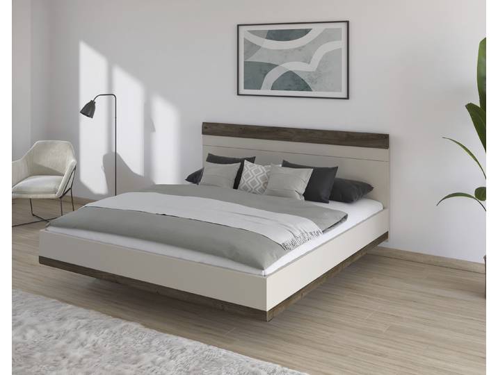 rauch Bett Doppelbett Holzbett SAJO mit Farb-Absetzungen in komfortabler Sitzhöhe MADE IN GERMANY