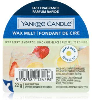 Yankee Candle Iced Berry Lemonade cera derretida aromatizante 22 g. Iced Berry Lemonade