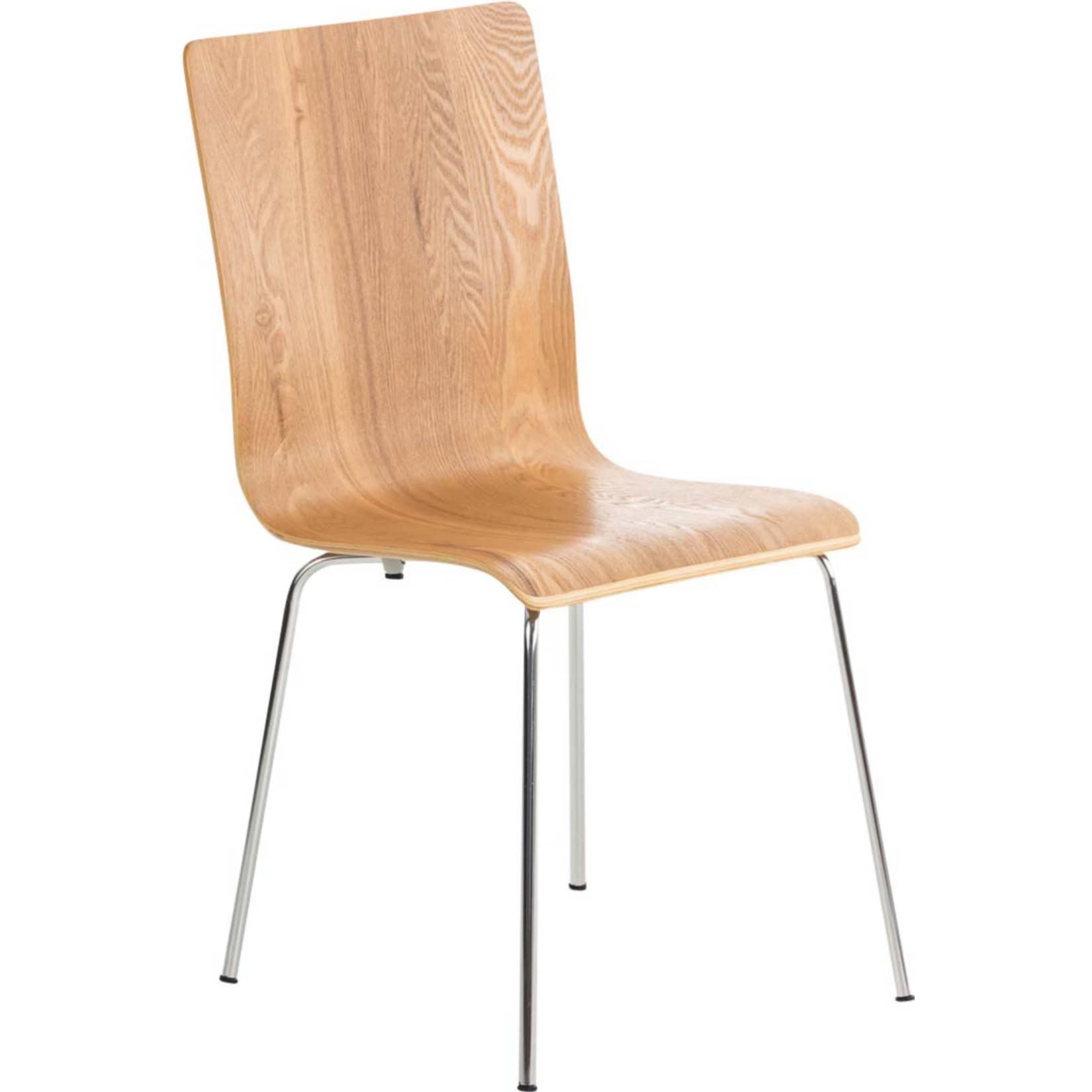 CLP Besucherstuhl Pepe I Ergonomisch Geformter Lehnstuhl Mit Holzsitz I Stabiles Metallgestell I Komfort Und Stil Mit Robuster Konstruktion
