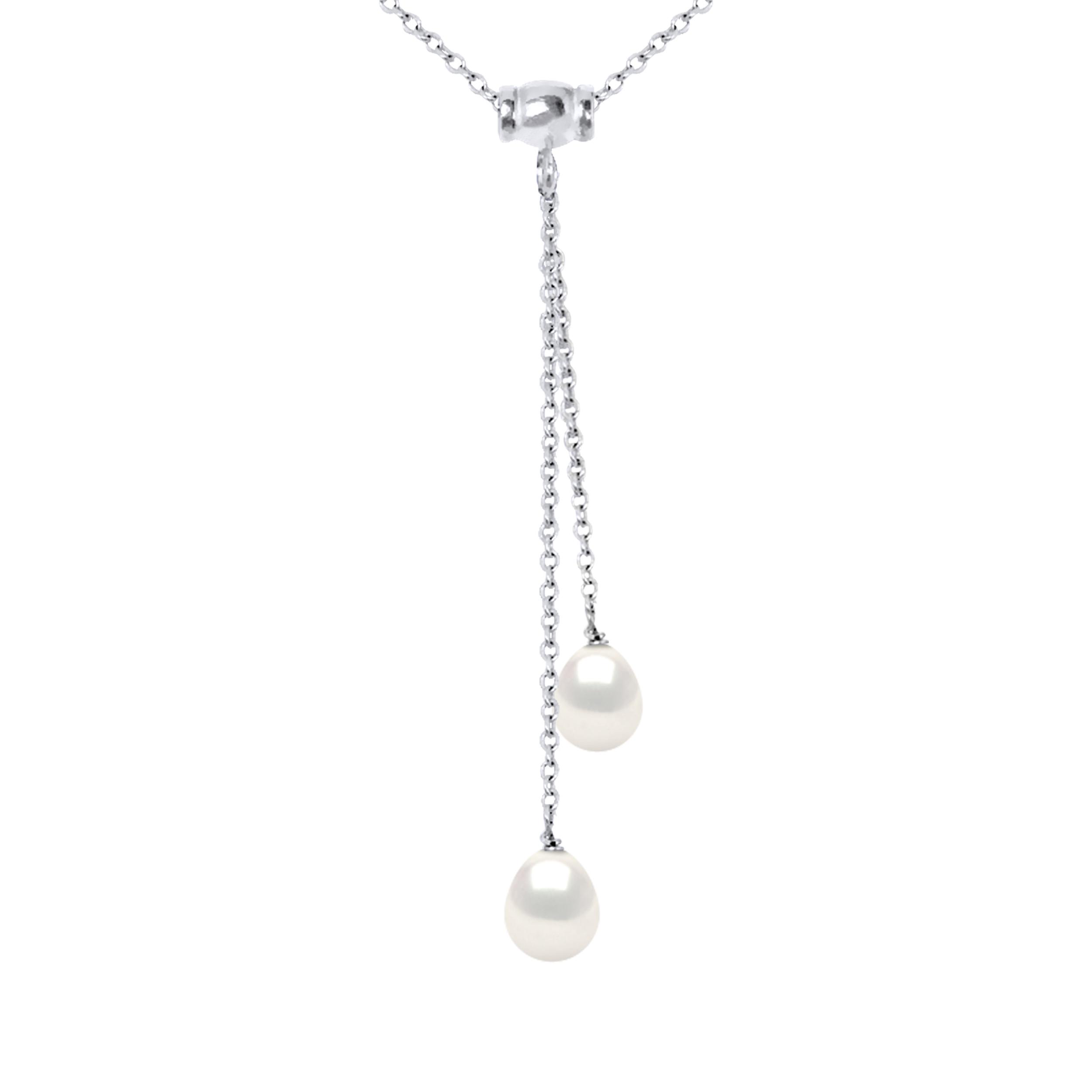 Zoetwater parelsnoer 8-9mm Ronde Black Chain Convict 925