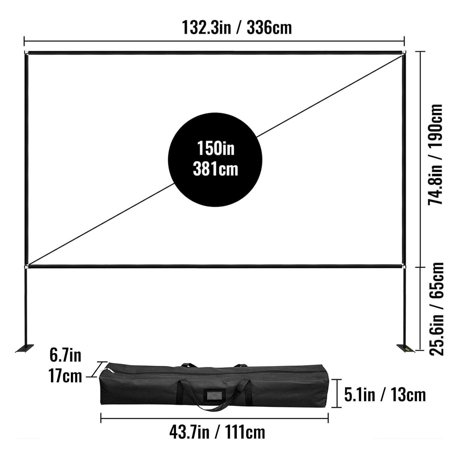 Vevor Projektorleinwand (150", 16:9) (KxfrS7A9qjTTiP4)