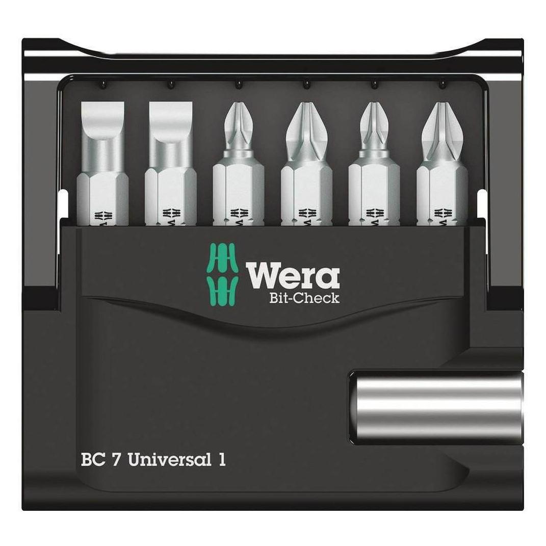 Wera Bit-Check 7 Universal 1 SB (Kreuz Phillips PH, Kreuz Pozidriv PZ, Schraubschlitz) (5073406001)