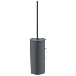 KEUCO Moll Toilettenbürstengarnitur 12764010101 mit Kunststoffgehäuse, Bürste mit Deckel, Wandmodell, verchromt/anthrazit