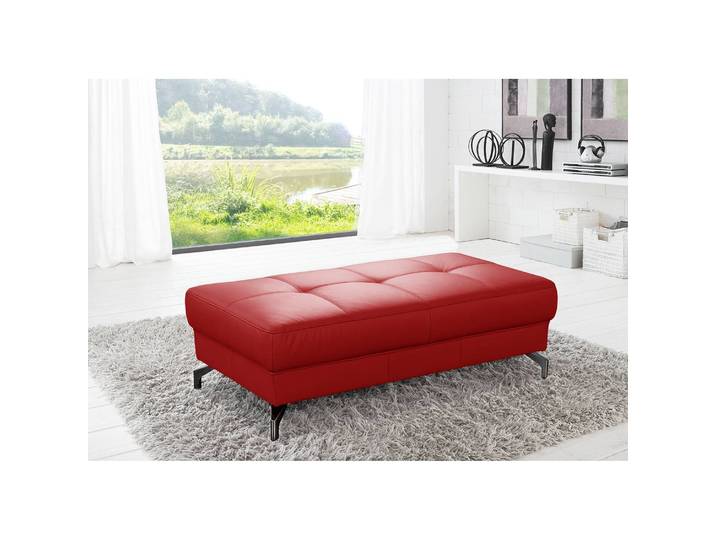 Polsterhocker Lascaux 131 x 87 x 67cm Rot Echtleder Pua: Rot