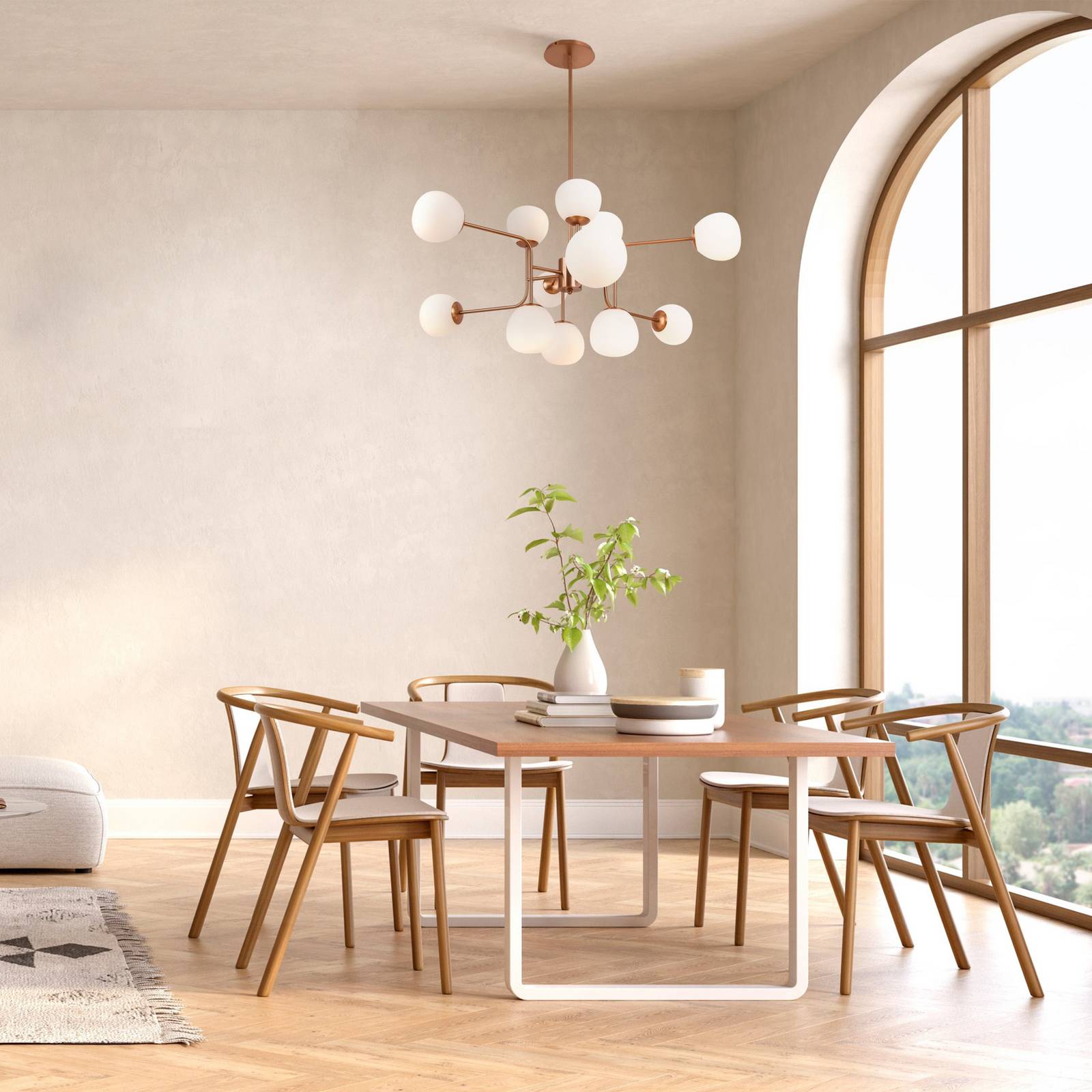 Maytoni Chandelier Erich, dimmable, Brass / gold, Living / Dining Room, metal, Modern, Ceiling Light