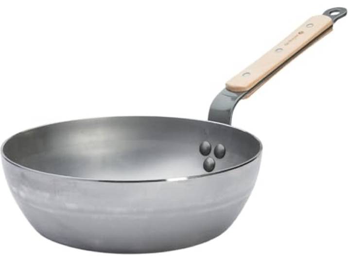 DE BUYER Eisenpfanne, 24 cm, Antihaft, Induktion geeignet, Holzgriff
