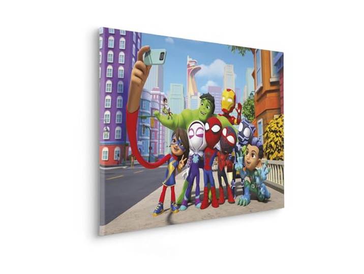 Komar Image sur toile - Spidey and His Amazing Friends Selfie - Dimensions : 40 x 30 cm - Pour chambre d'enfant - Multicolore\, coloré
