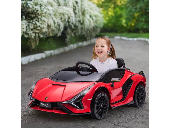 HOMCOM Supercar Électrique Enfant 12V Effets Sonores Rouge